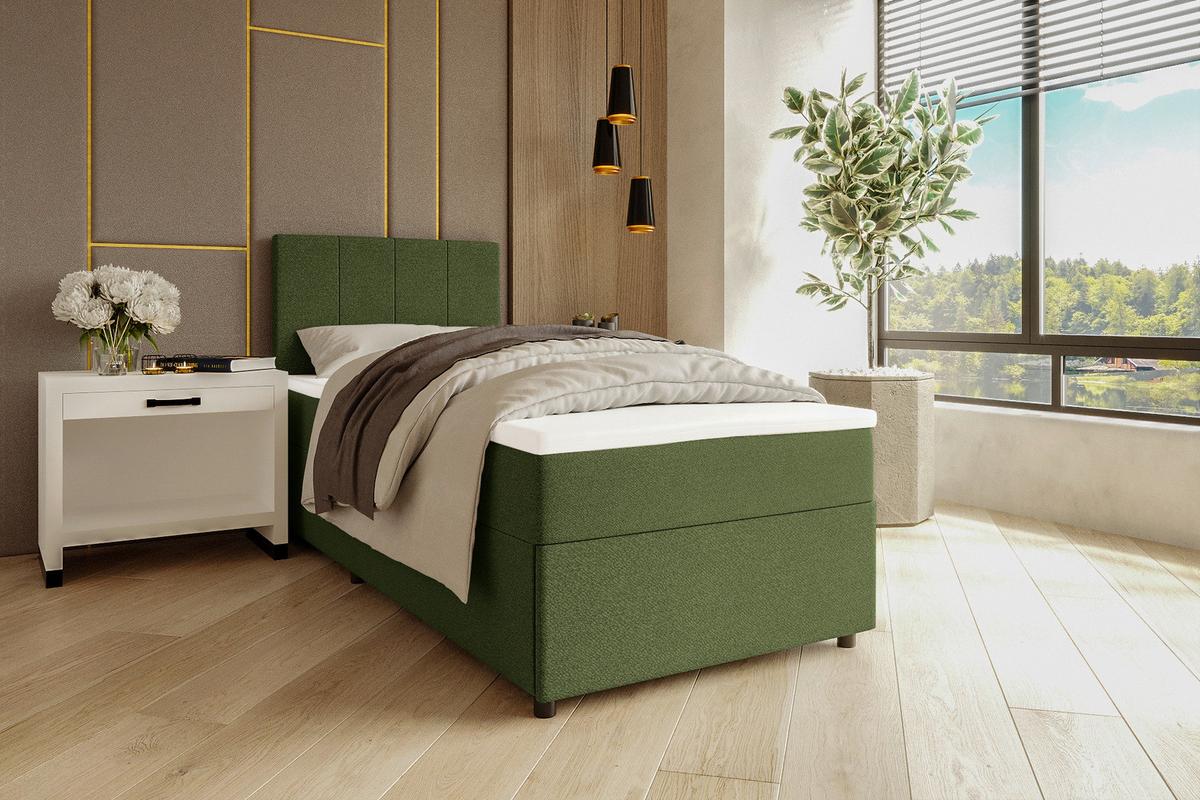 Boxbett Odin Dunkelgrün ca. 120x200cm - Dunkelgrün/Schwarz, KONVENTIONELL, Kunststoff/Textil (120/200cm) - Based