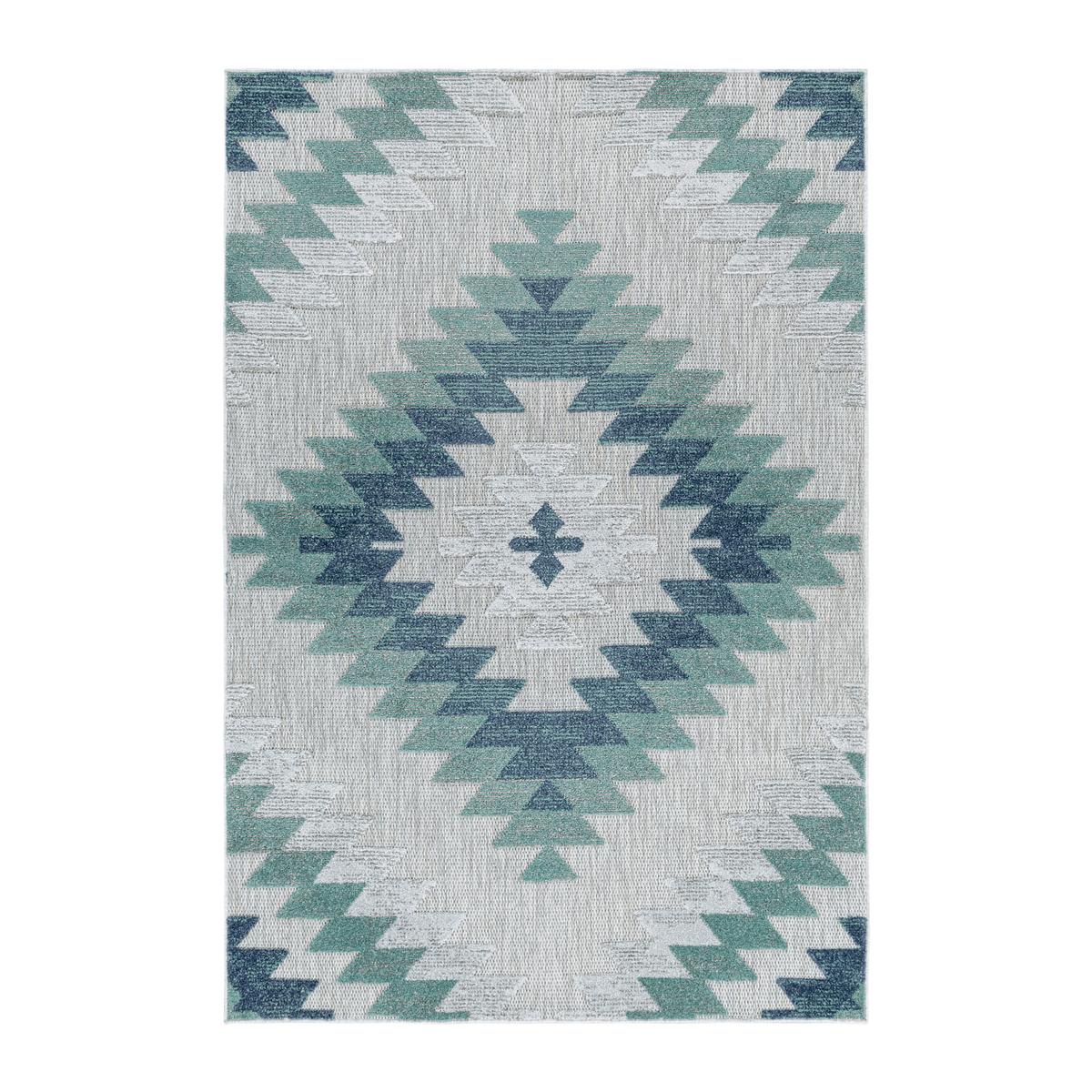 Flachwebeteppich Bahama Blau ca. 140x200cm - Blau, Design, Textil (140/200cm) - Novel