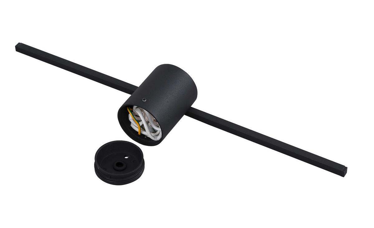 Wandleuchte Lp-777/1w M Bk Modern Slim - Schwarz, Design, Metall (40/5,5/7cm)