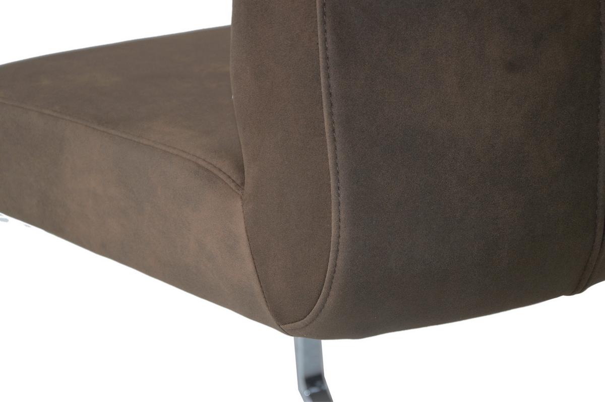 Schwingstuhl-Set MARLEN XXL Braun, Wippfunktion - Silberfarben/Braun, LIFESTYLE, Textil/Metall (47/96/62cm) - MID.YOU