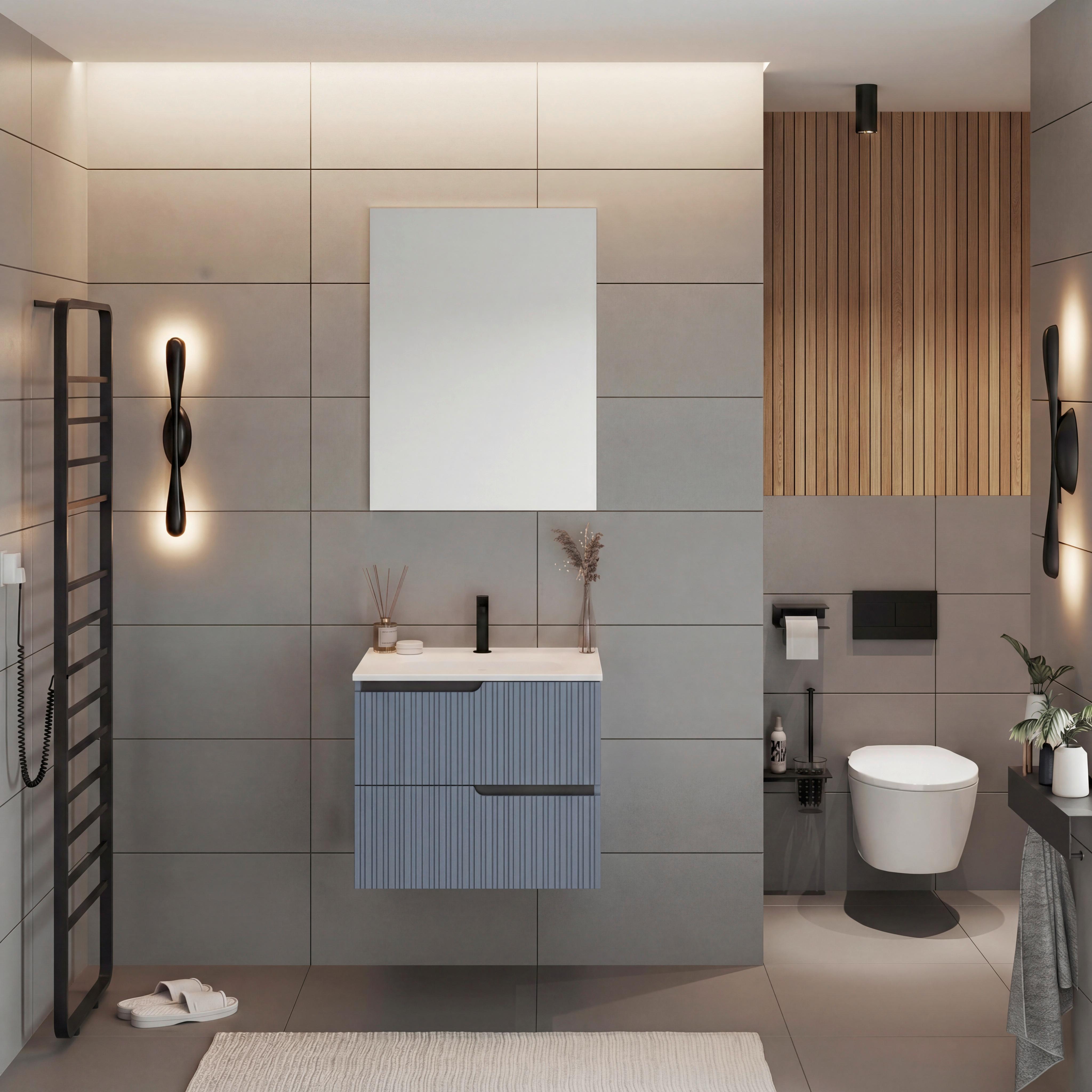 Element Ispod Umivaonika Winter - plava/antracit, Moderno, drvni materijal (60/51/46cm)
