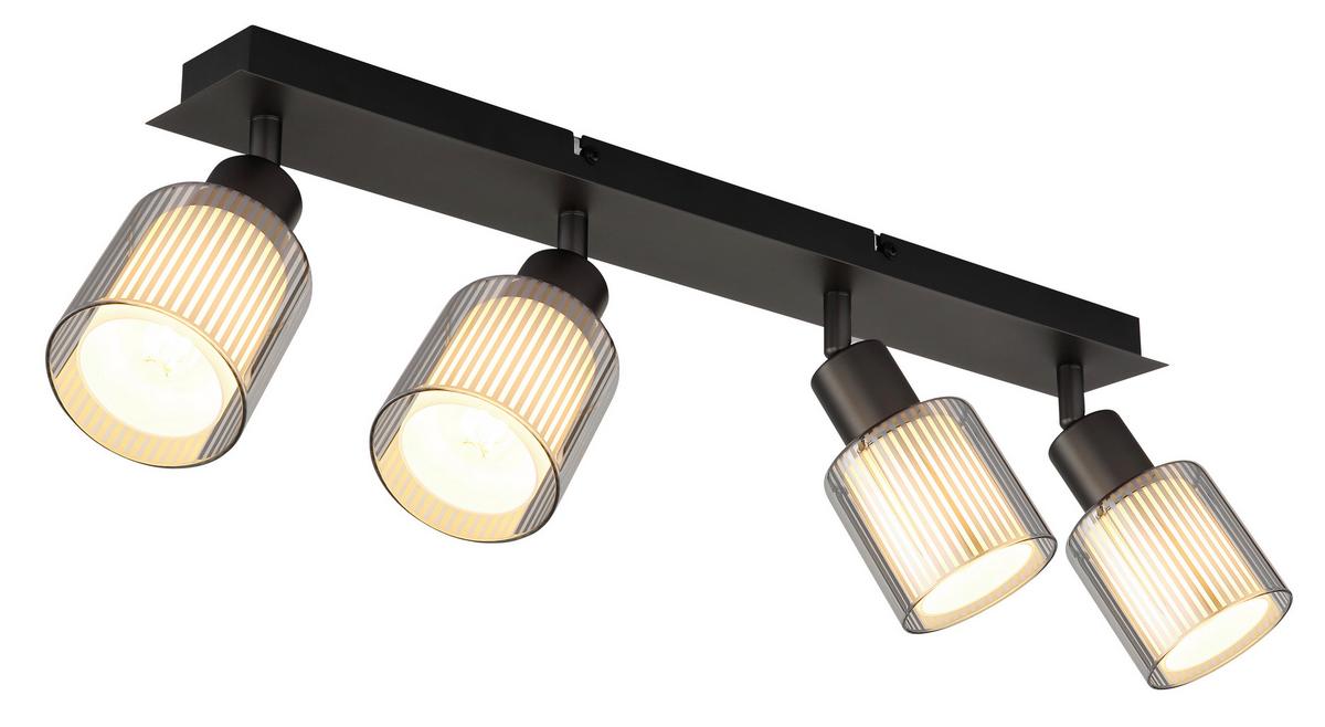 Reflektor 54456-4 Villegas - bijela/crni krom, Basics, staklo/metal (56/8/18,6cm) - Globo