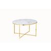 Klubska Miza Marble, Bela, Zlata - zlate barve/bela, Design, kovina/steklo (80/45cm) - Livetastic