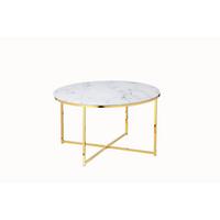 Klubska Miza Marble, Bela, Zlata - zlate barve/bela, Design, kovina/steklo (80/45cm) - Livetastic