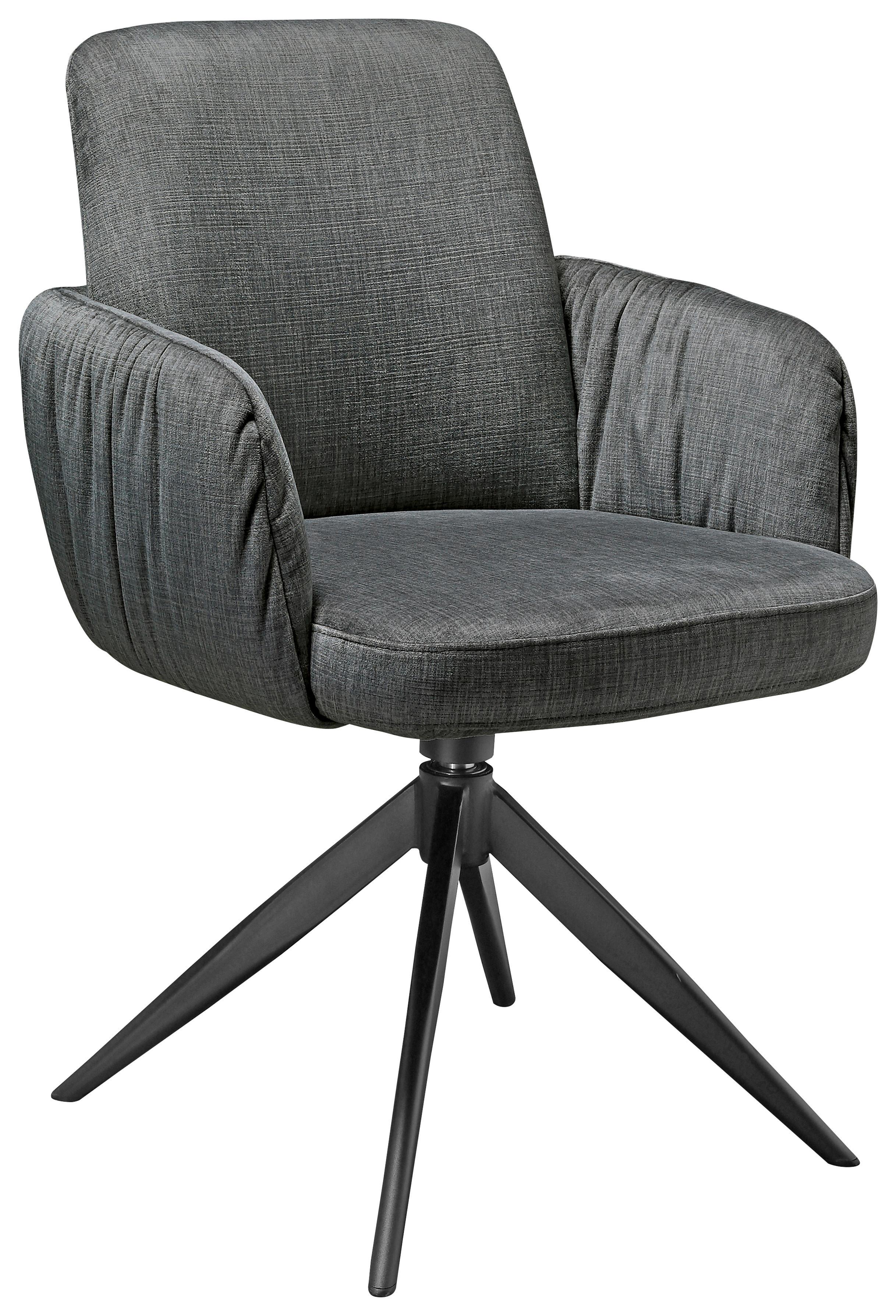 KRZESŁO Z PODŁOKIETNIKAMI ELOISE MOOVE -EXKLUSIV- - czarny/szary, Design, metal/tkanina (59/85/62cm) - Moderano