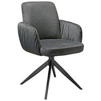 KRZESŁO Z PODŁOKIETNIKAMI ELOISE MOOVE -EXKLUSIV- - czarny/szary, Design, metal/tkanina (59/85/62cm) - Moderano