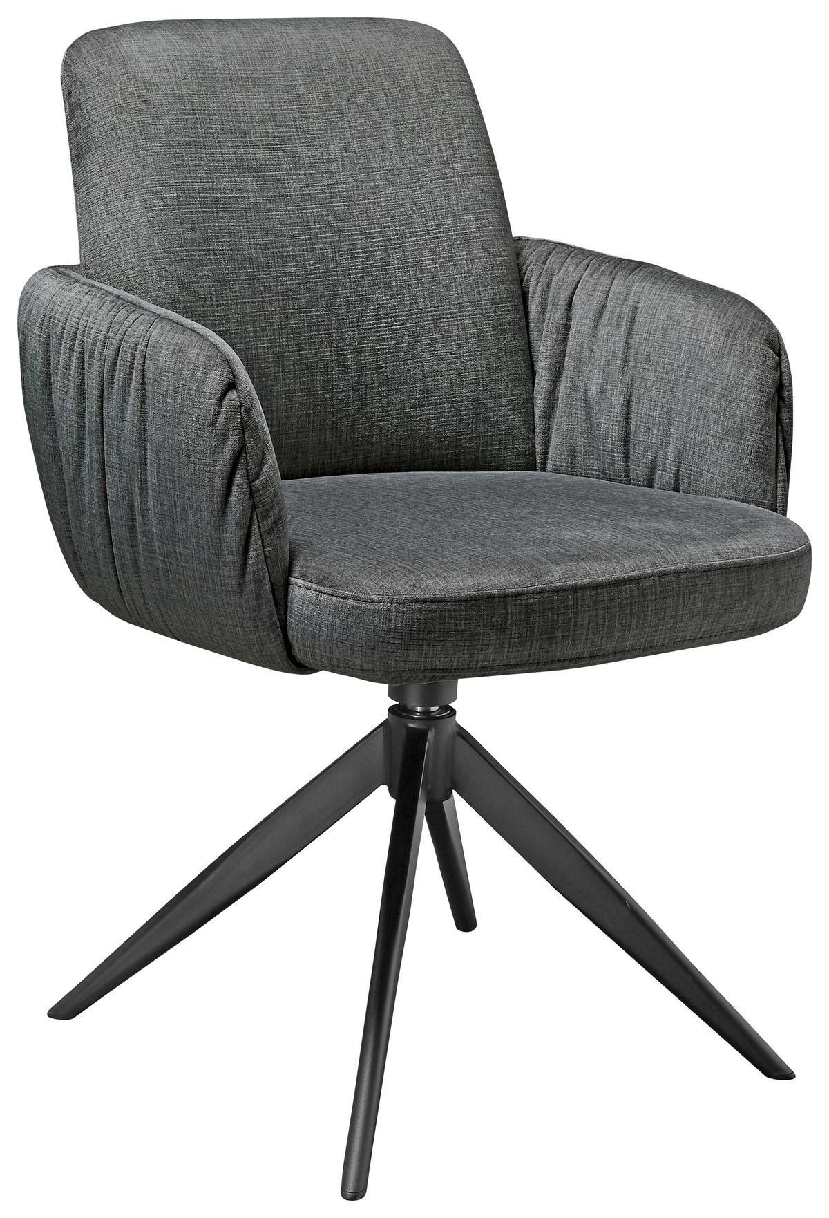 KRZESŁO Z PODŁOKIETNIKAMI ELOISE MOOVE -EXKLUSIV- - czarny/szary, Design, metal/tkanina (59/85/62cm) - Moderano