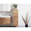 MIDI-KAST FLORIDA -EXKLUSIV- - Eikenkleuren/Chroomkleuren, Modern, Houtcomposiet/Metaal (40/130/35cm) - Premium Living