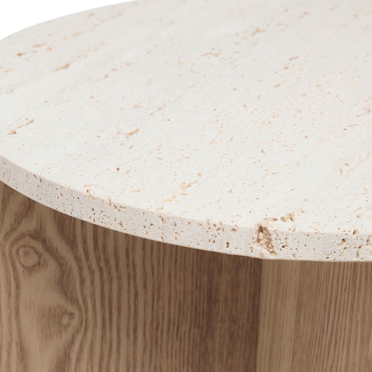 Masă auxiliară MATERA -TREND - culoare natur, Modern, piatră/material pe bază de lemn (34/54cm) - Premium Living