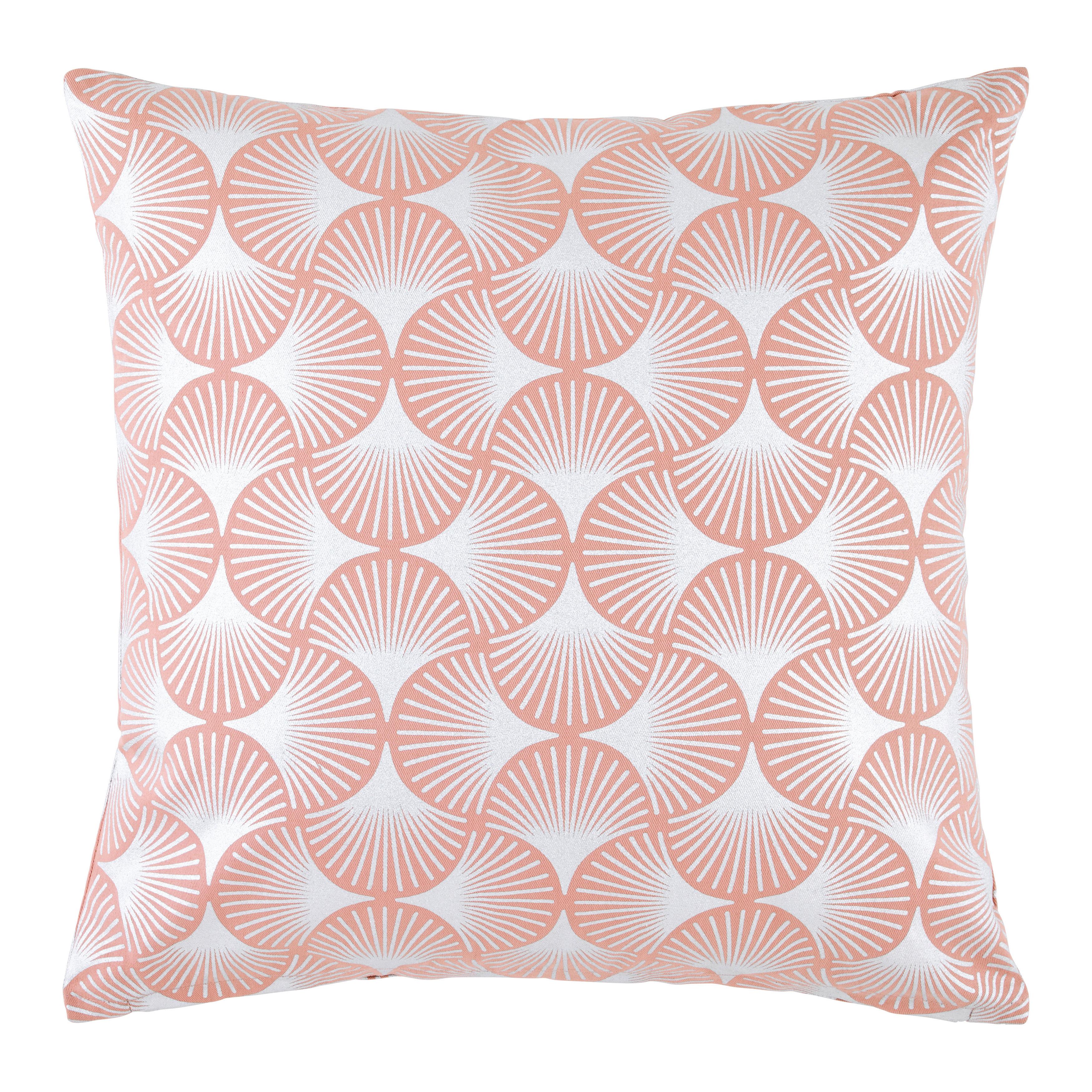 Zierkissen Shiny Gingko Silberfarben/Rosa ca. 45x45cm - Silberfarben/Altrosa, ROMANTIK / LANDHAUS, Textil (45/45cm) - Mömax