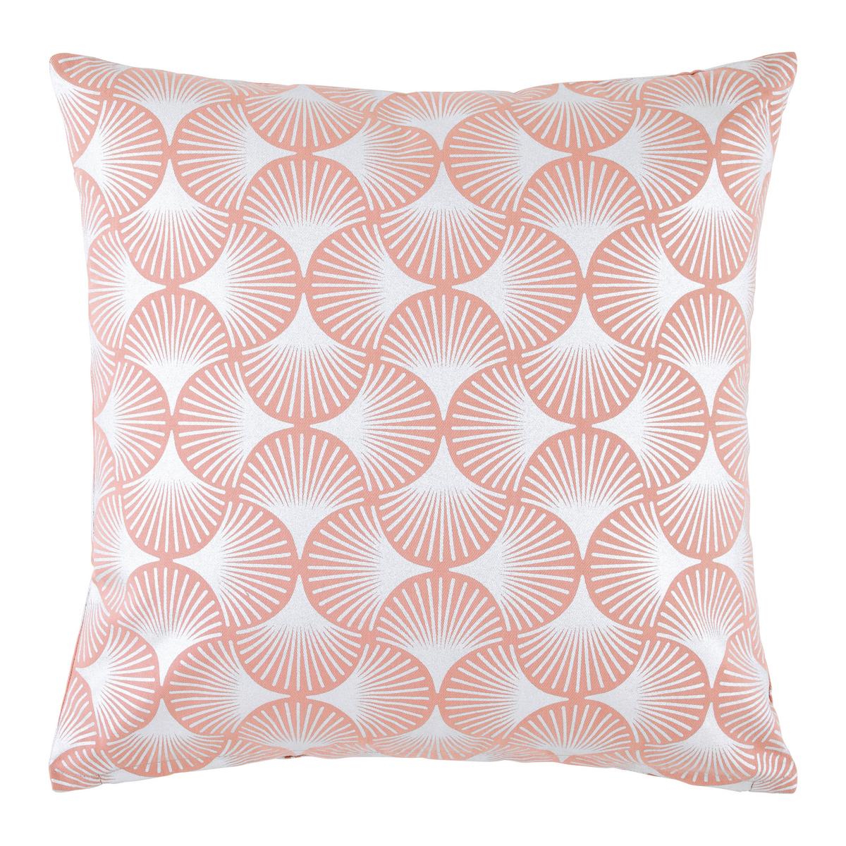 Zierkissen Shiny Gingko Silberfarben/Rosa ca. 45x45cm - Silberfarben/Altrosa, ROMANTIK / LANDHAUS, Textil (45/45cm) - Mömax