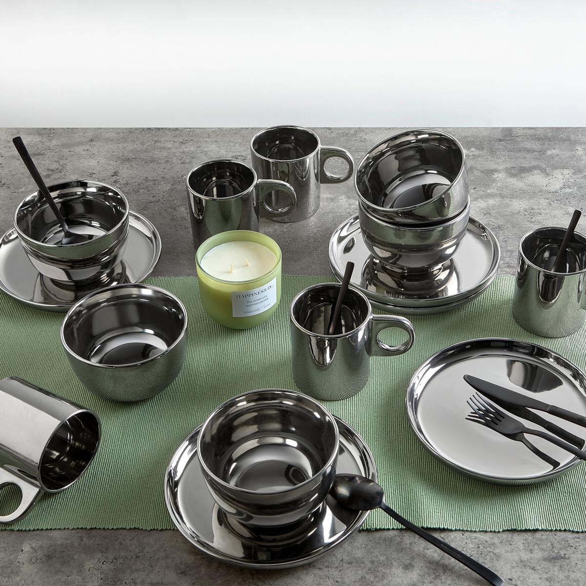 Cană pentru cafea Shiny Silver - argintiu, Modern, ceramică (14/9/10cm) - Mömax