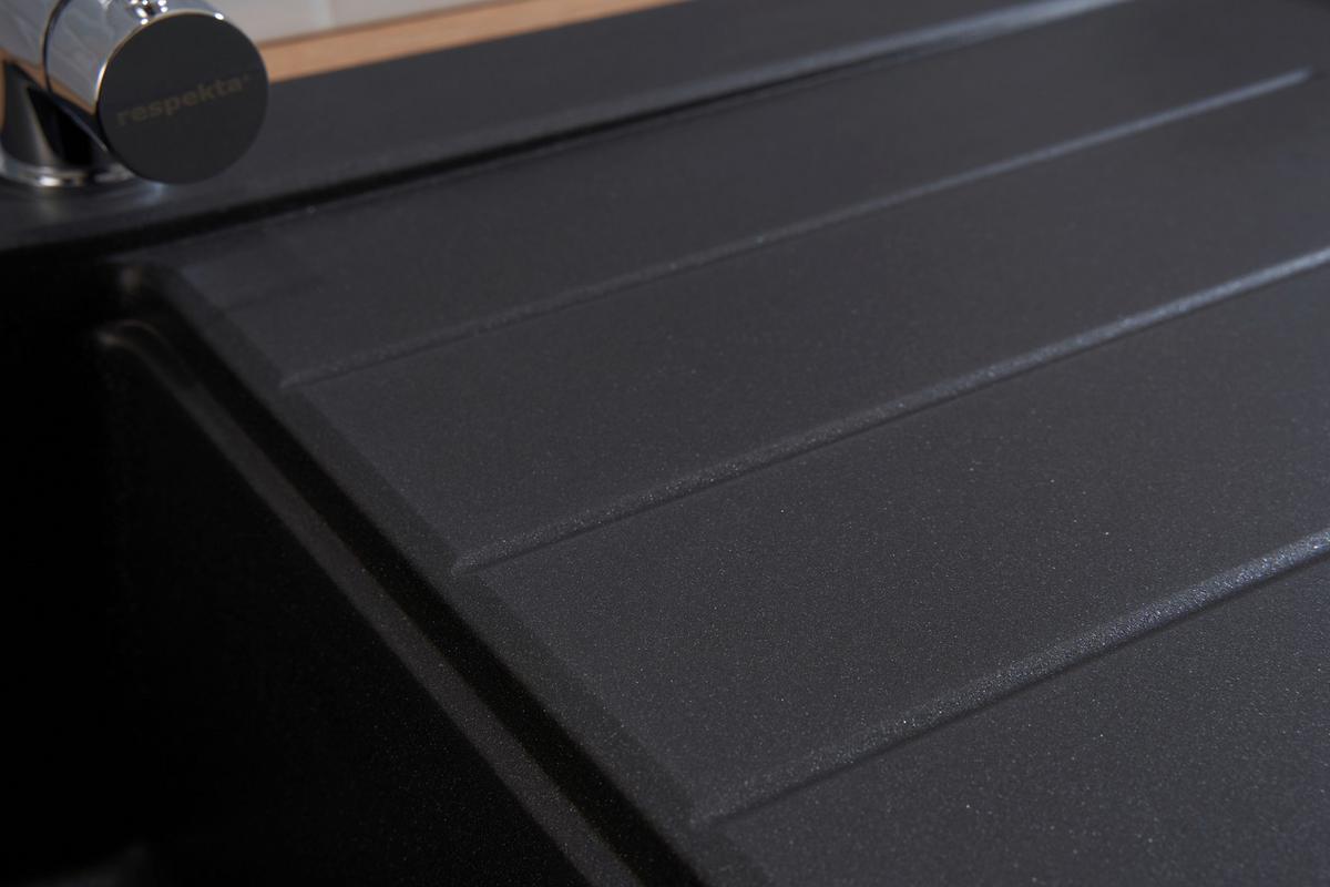 Granitspüle Seattle ca. 86x20x50 cm Schwarz - Schwarz, Trend, Stein (86/20/50cm) - Respekta