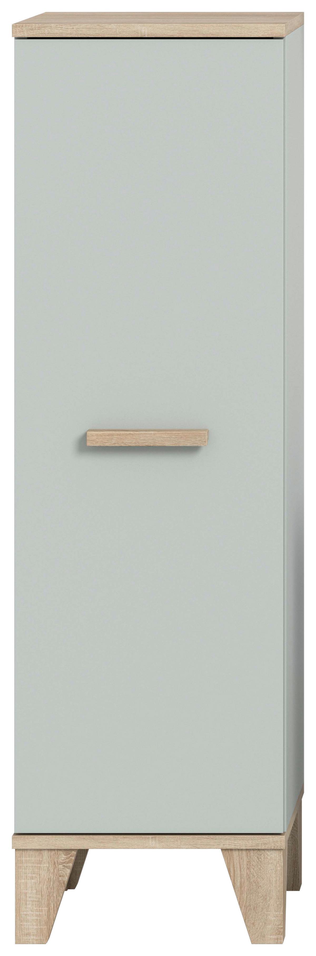 Midischrank Star ca. 34x116x31cm Eiche/Grüngrau - Graugrün/Eiche San Remo, MODERN, Holzwerkstoff/Kunststoff (34/116/31cm) - MID.YOU