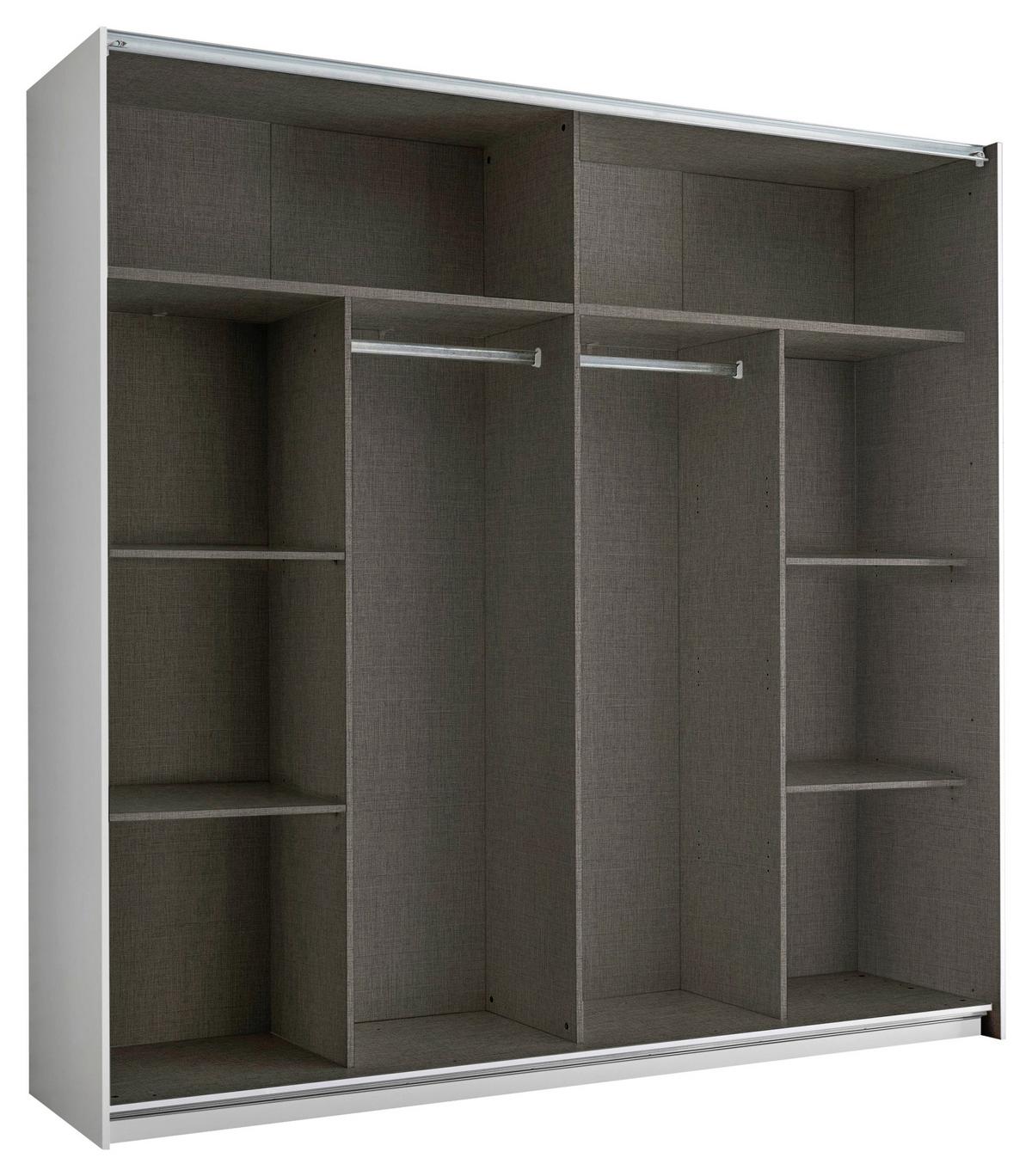 Dulap Cu Uși Culisante Noemi - alb, Trend, sticlă/material pe bază de lemn (215/210/60cm) - Modern Living