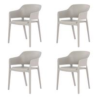 Gartenstuhl-Set Giethoorn 4er- Set ca. 77,5x54,5 cm Hellgrau - Hellgrau, Basics, Kunststoff (77,5/54,5/55cm) - Gardenson