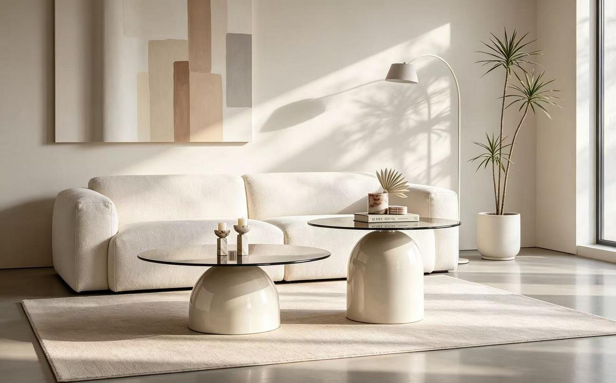 Klub Sto Jade - siva/bež, Moderno, staklo/metal (80/32cm) - Modern Living