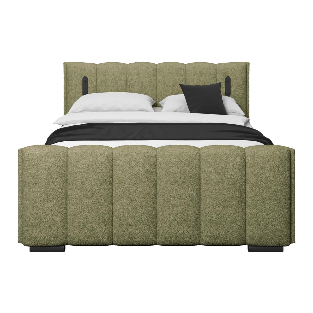 Boxspring Krevet Elysia - zelena/crna, Trend, drvni materijal/drvo (200/220cm) - Premium Living