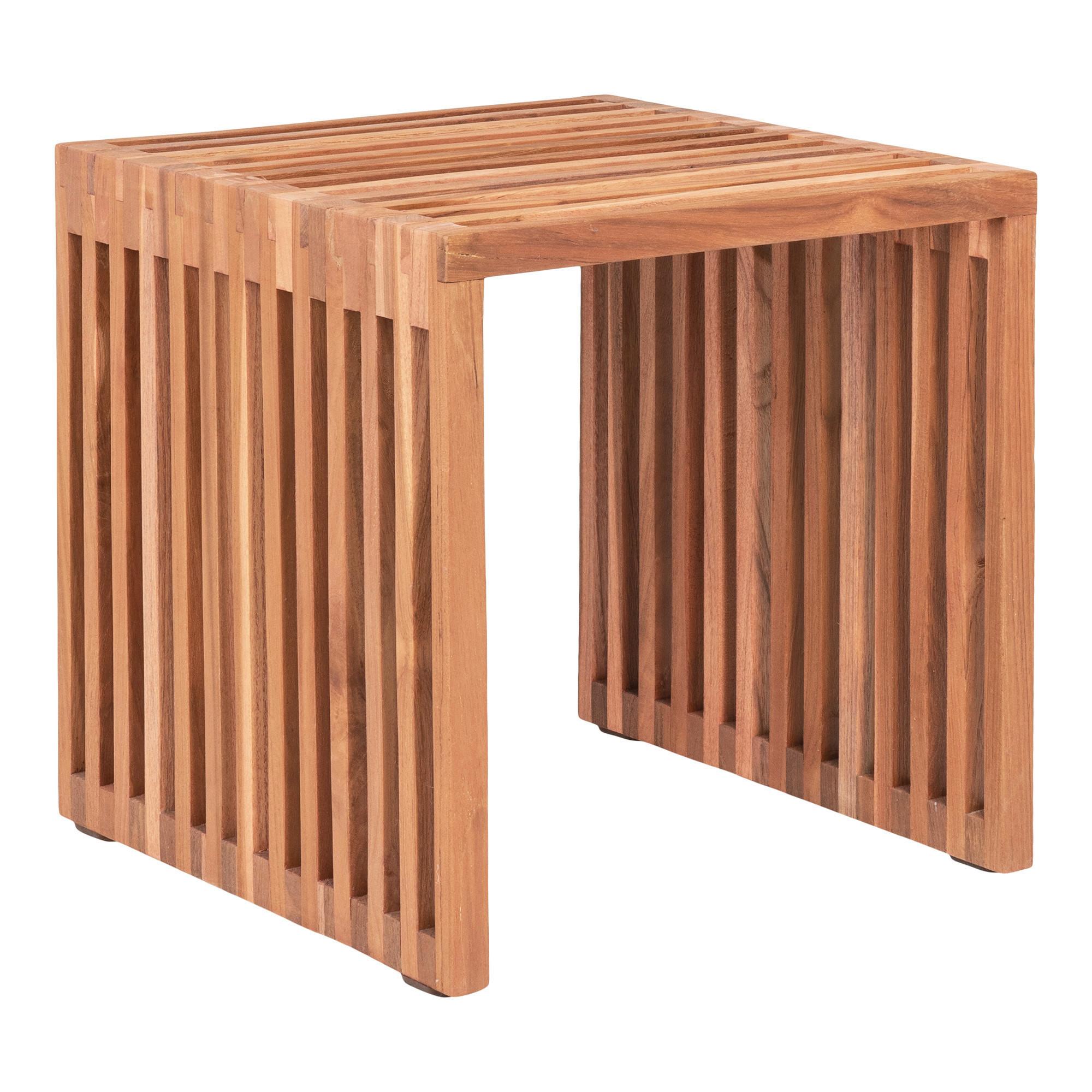 Beistelltisch Pego Echtholz ca. 40x40x40 cm - Teakfarben, Design, Holz (40/40/40cm) - MID.YOU