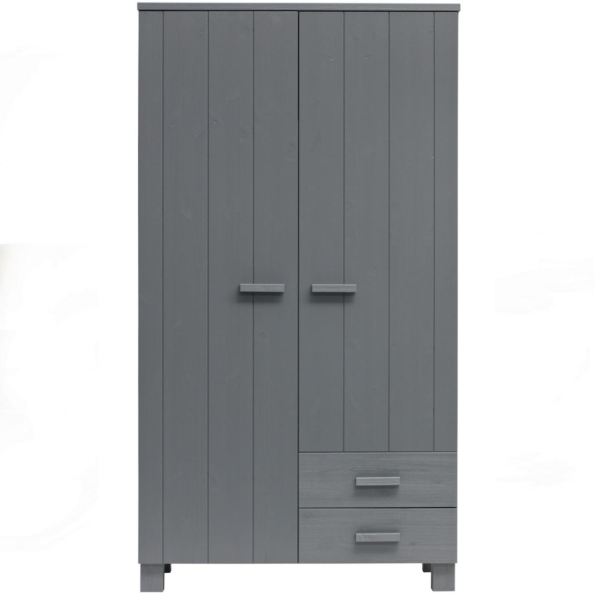 Garderobenschrank Dennis Dunkelgrau - Dunkelgrau, Design, Holz/Holzwerkstoff (111/202/55cm) - Livetastic