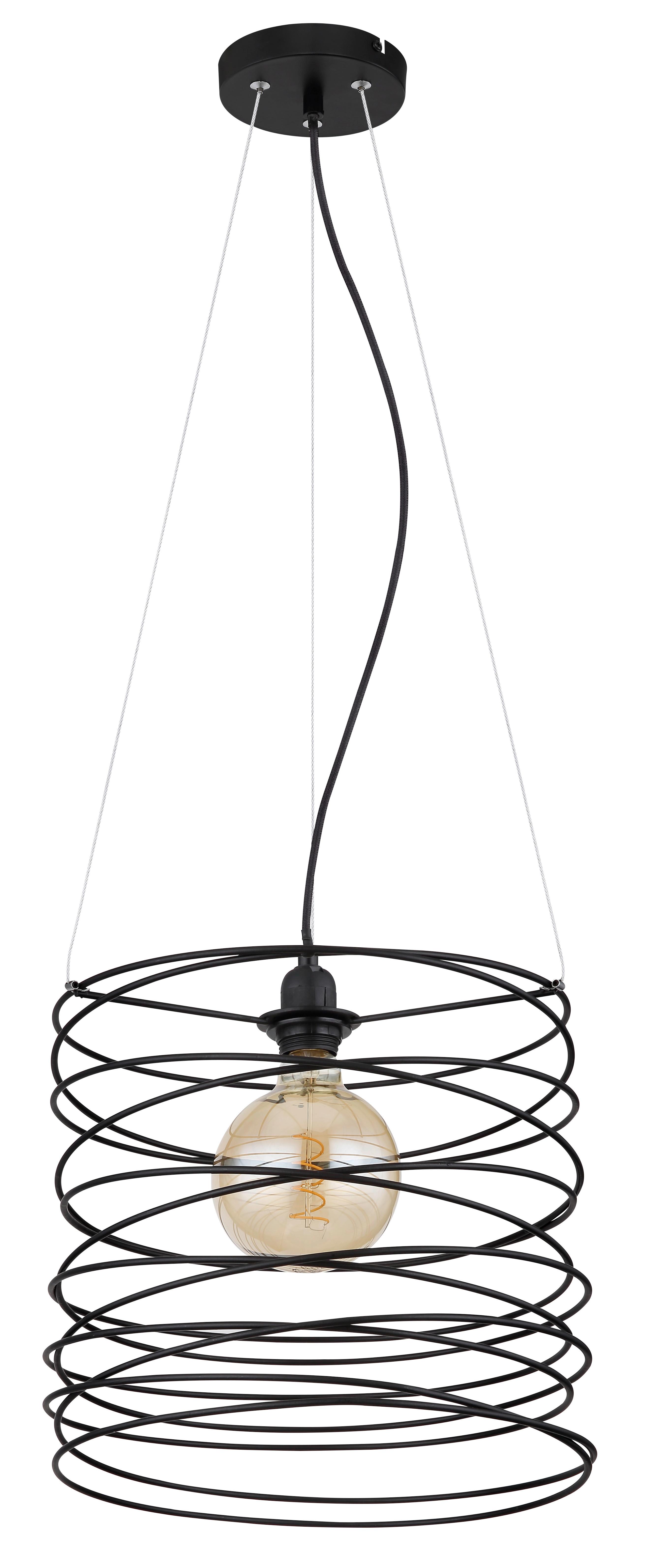 Viseča Svetilka 15640h - črna, Design, kovina (35/128cm) - Globo