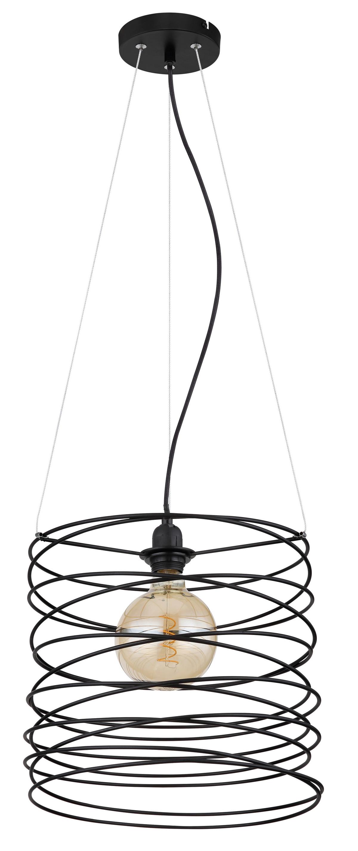 Viseča Svetilka 15640h - črna, Design, kovina (35/128cm) - Globo