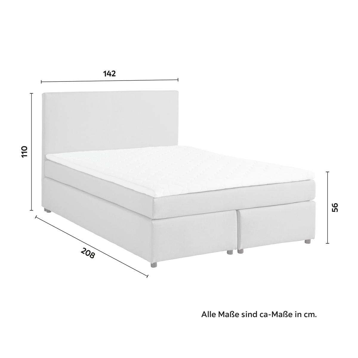 Pat boxspring bej Florinda cca 140X200 bej cu topper - bej, Modern, lemn/textil (140/200cm) - Bessagi Home