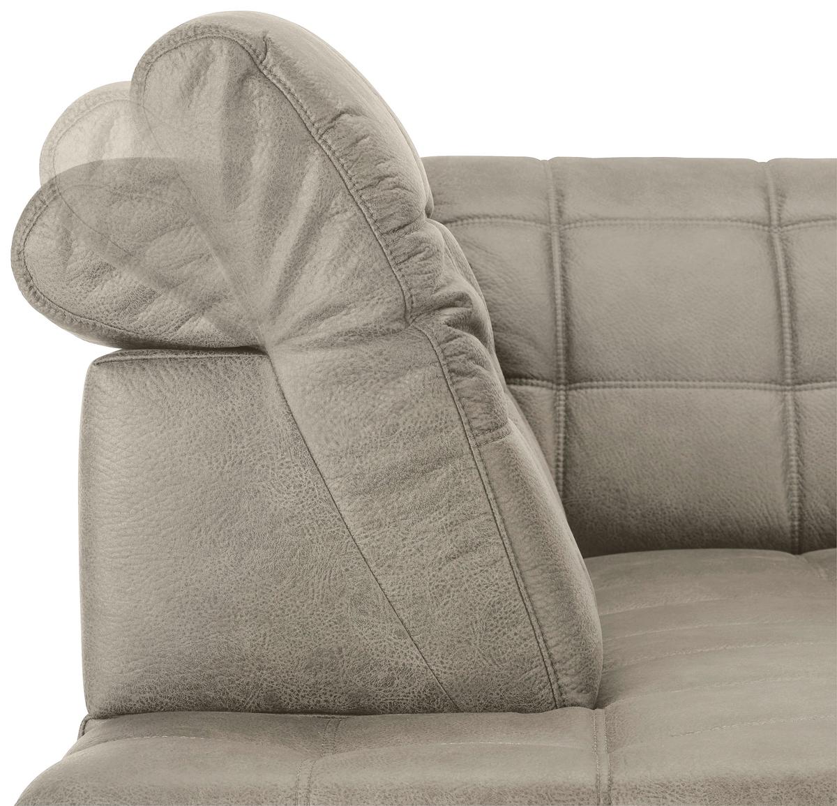 Ecksofa Panama links Grau - Schwarz/Grau, KONVENTIONELL, Textil/Metall (216/89-102/304cm) - Premium Living