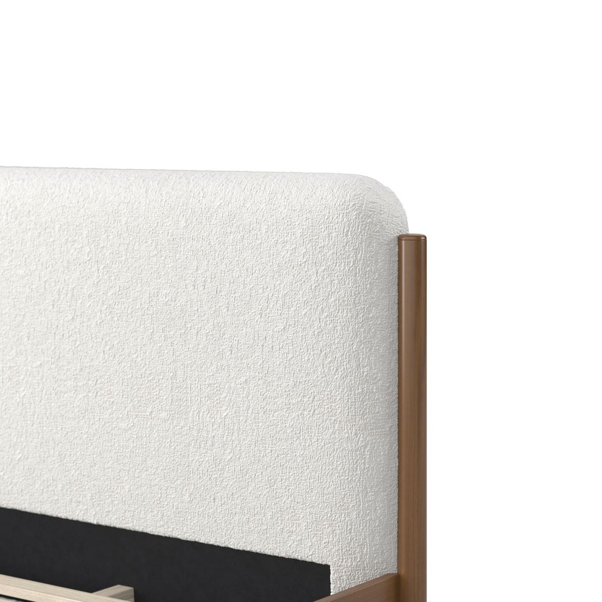 Polsterbett Amina ca. 180x200 cm Elfenbein - Hellbraun/Elfenbein, MODERN, Holz/Holzwerkstoff (180/200cm) - Bessagi Home