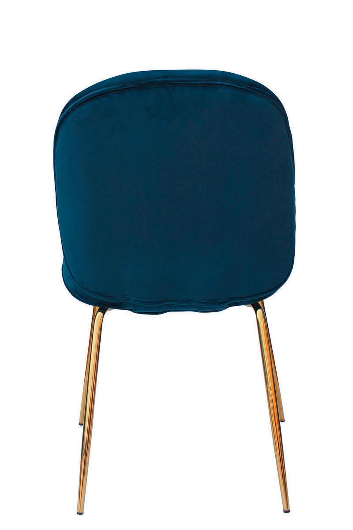 Szék Szett 7zvks - sárgarézszínű/kék, Modern, műanyag/fém (47/90/59cm) - Kayoom