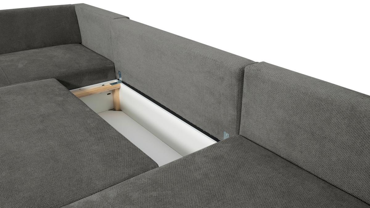 Canapea modulara VERONICE - albastru/grafit, Trend, textil (171/313/141cm) - Modern Living