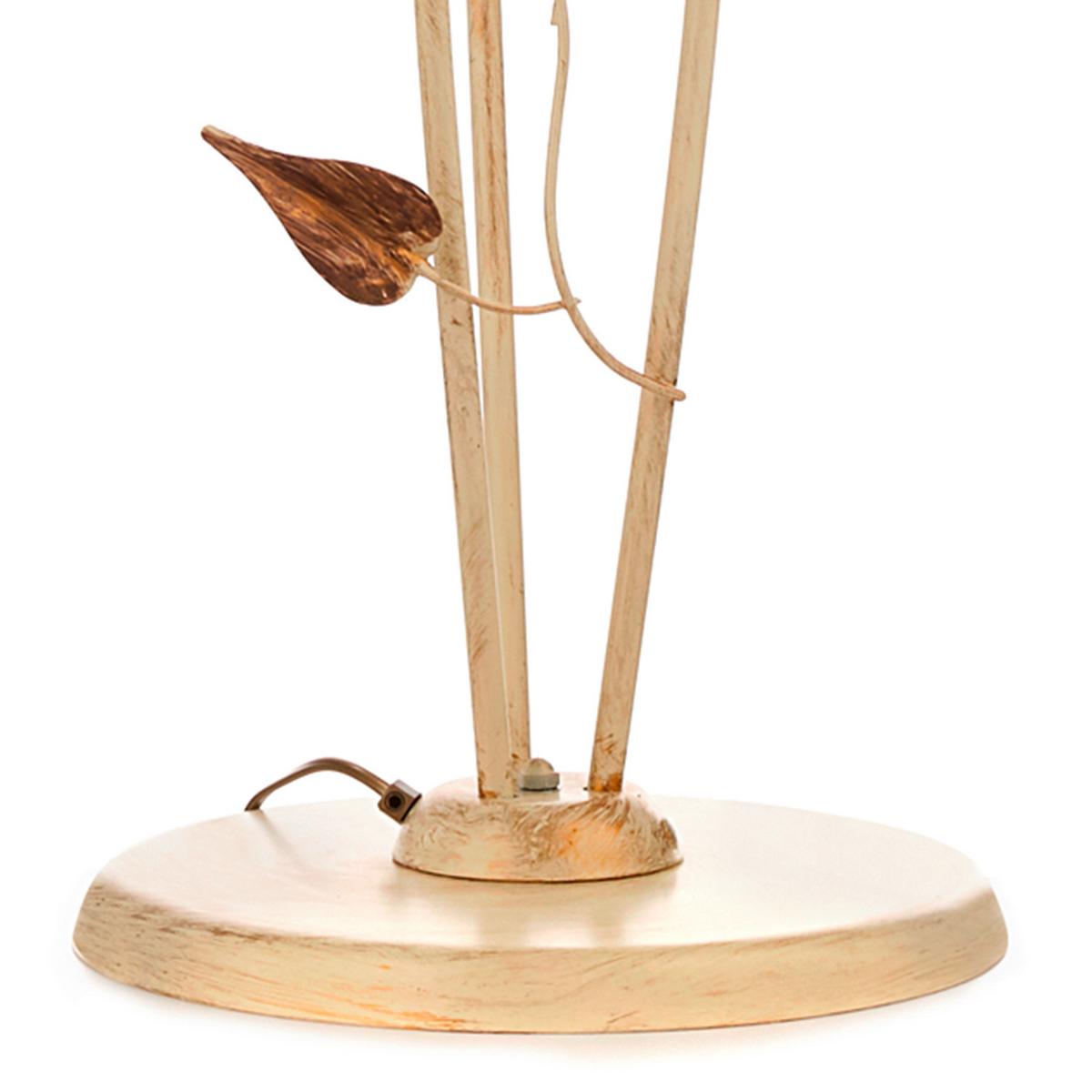 Stehleuchte Vanda Weiß/Beige max. 6 Watt - Beige/Weiß, ROMANTIK / LANDHAUS, Glas/Metall (55/55/175cm)