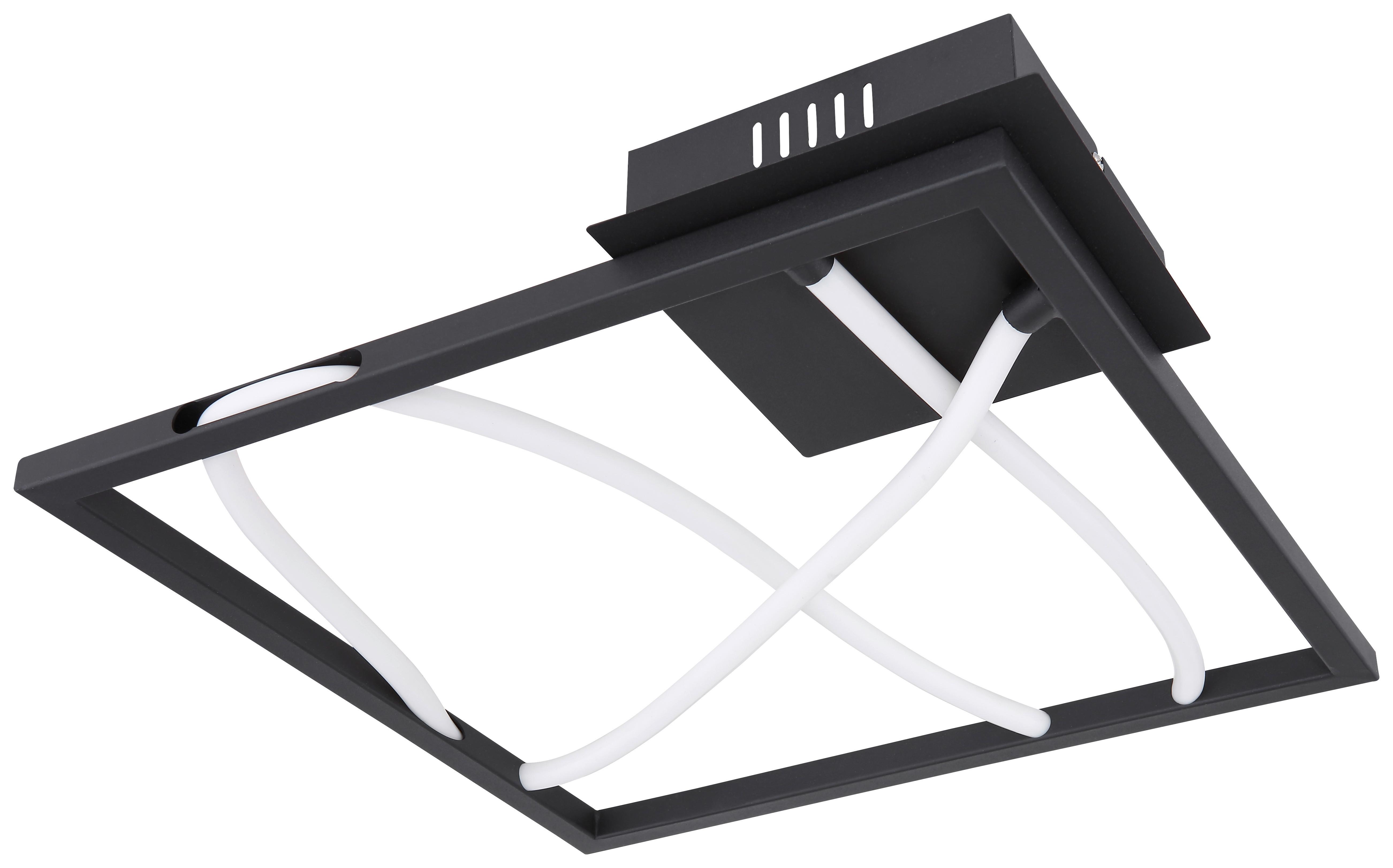 Stropna Led-svetilka Kaia, S Sijalko - črna/bela, Basics, kovina/umetna masa (41,7/41,7/5,1cm) - Globo