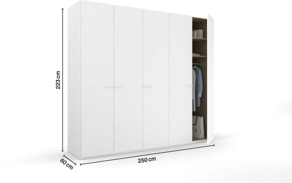 Omara S Klasičnimi Vrati Skat Classic, Bela - bela, Trend, kovina/leseni material (251/223/60cm) - Novel