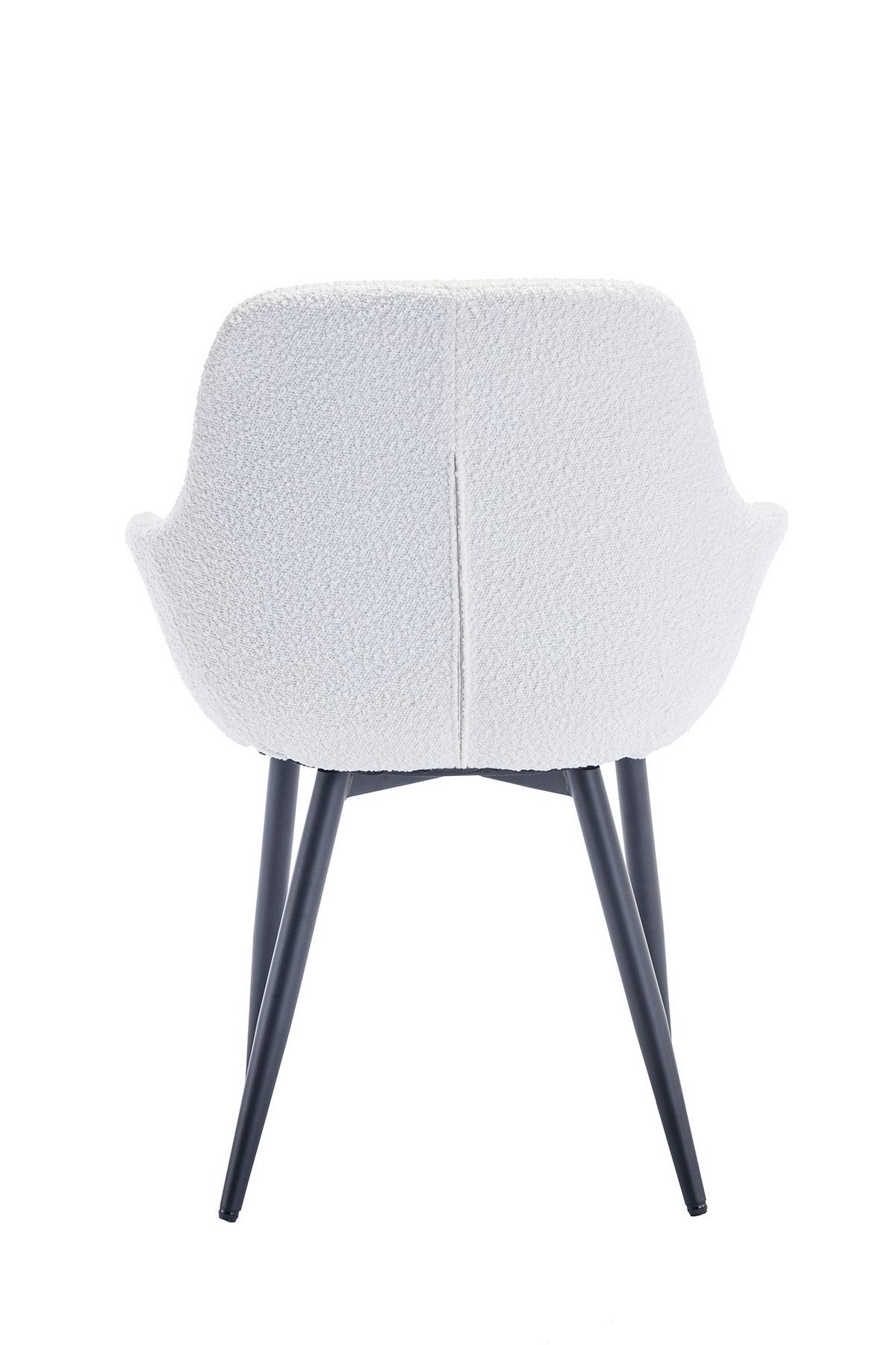 Set Stolov Bouclé, Bela, 2-Delni - črna/bela, Moderno, kovina/tekstil (64/86/59cm) - Livetastic