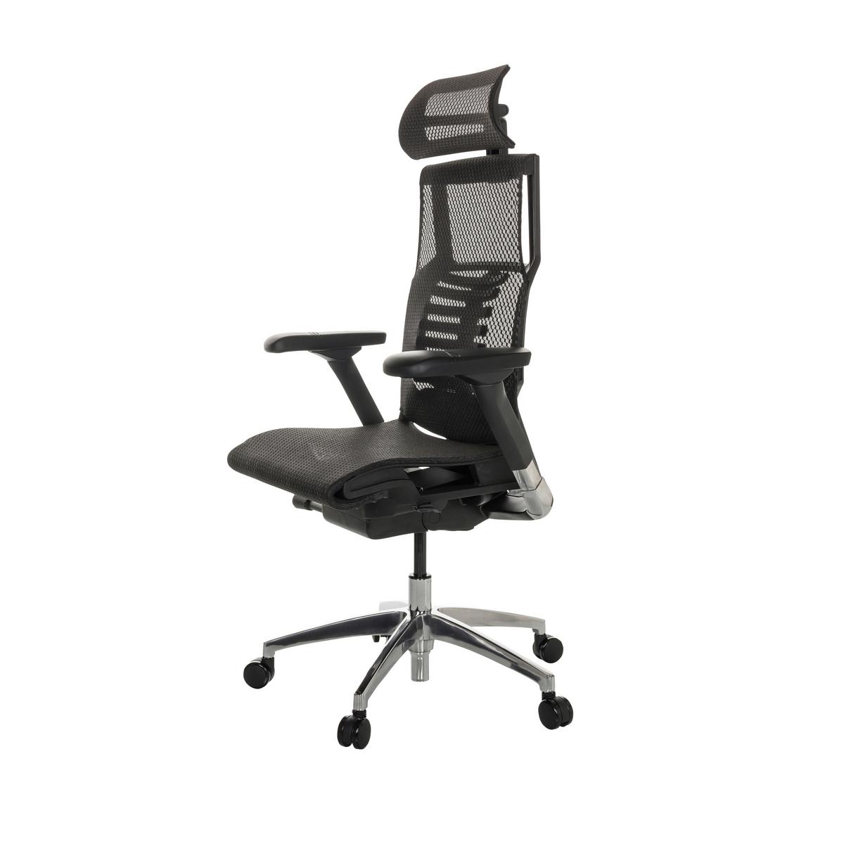 Pisarniški Stol Dynafit Ii, Črna - srebrne barve/črna, Basics, kovina/umetna masa (67/119-135/60cm) - MID.YOU