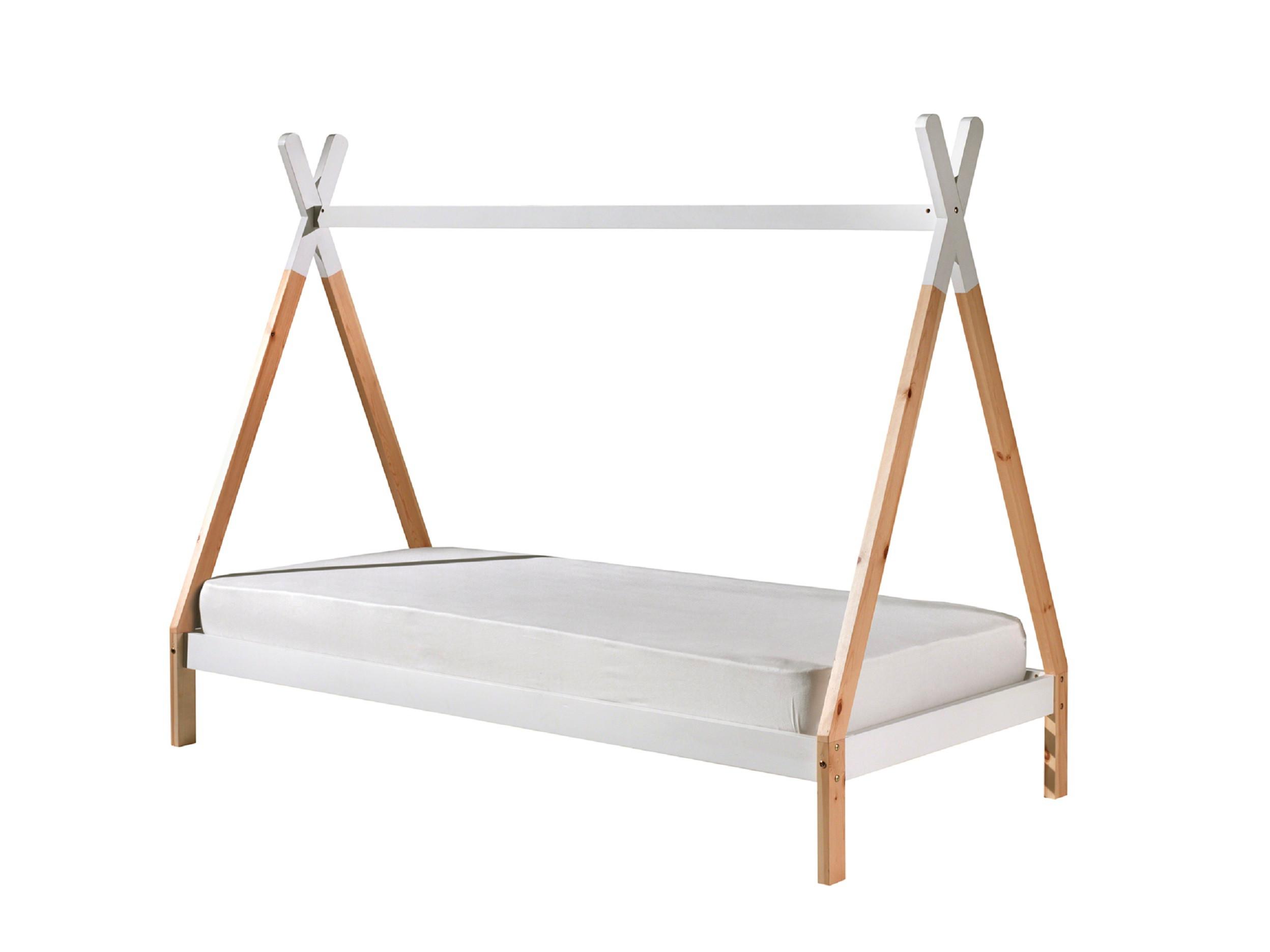 Hausbett "Tipi", 90x200 cm, weiß - Weiß/Kieferfarben, MODERN, Holz/Holzwerkstoff (90/200cm) - MID.YOU