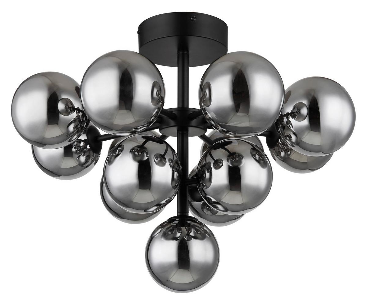 DECKENLEUCHTE 56143-13D - Schwarz, Design, Glas/Metall (56/43cm) - Globo