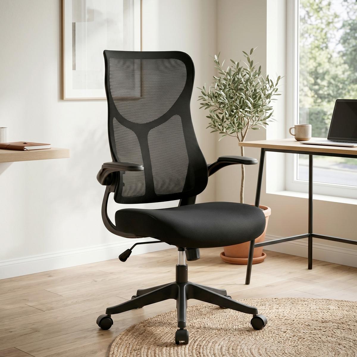 Drehstuhl Roxy - Schwarz, Design, Holz/Kunststoff (63/106-114/68cm) - Mömax