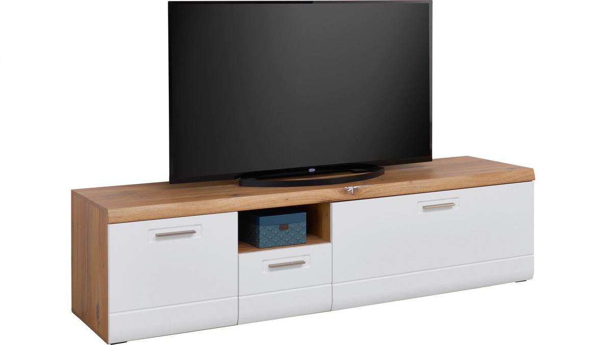 Tv-element Auris, Bela, Barva Hrasta - bela, Moderno, umetna masa/leseni material (190/50/50cm) - Mömax