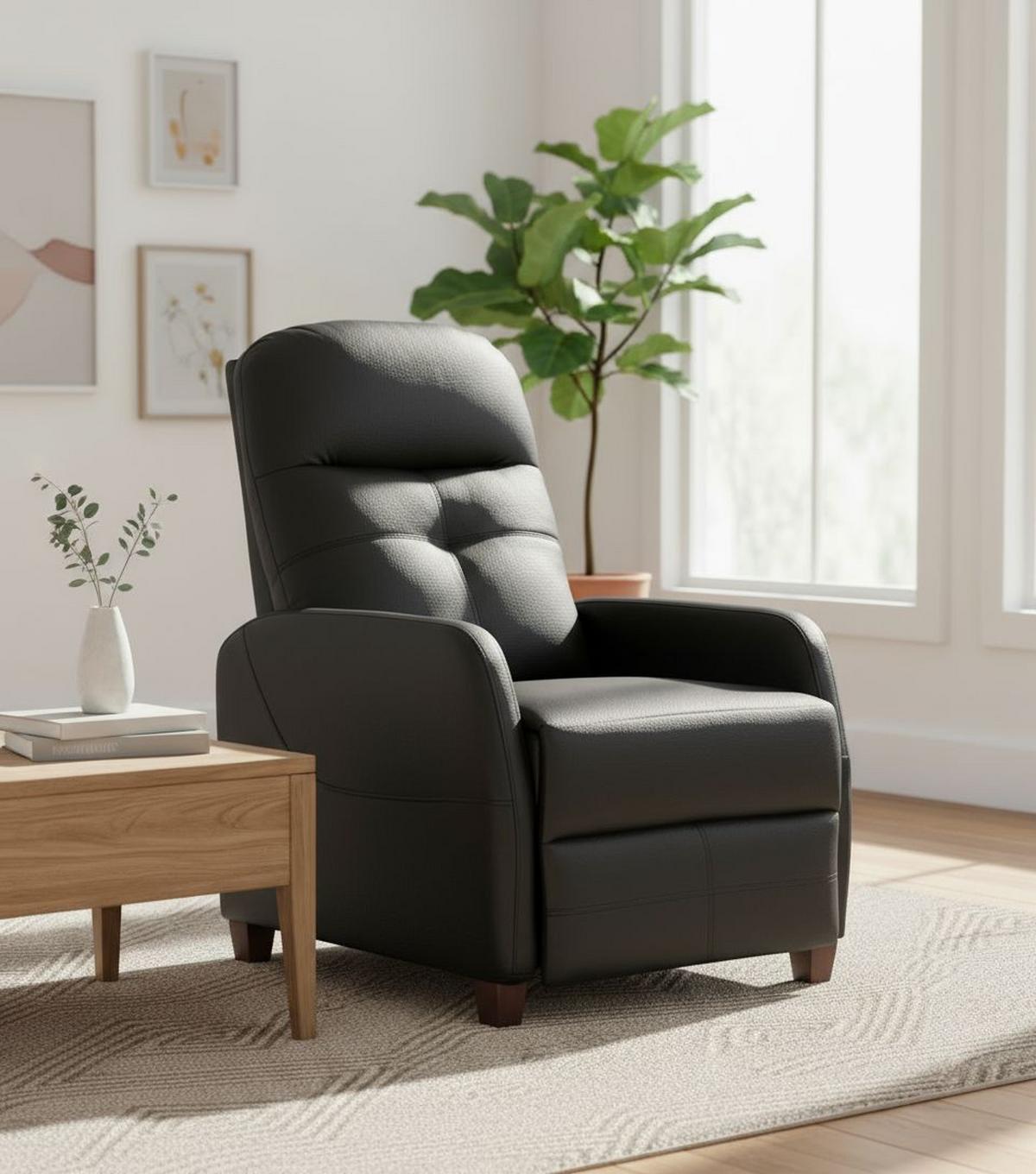 FOTEL TELEWIZYJNY CONG - czarny, Konventionell, metal/tkanina (74/104/91cm) - MID.YOU