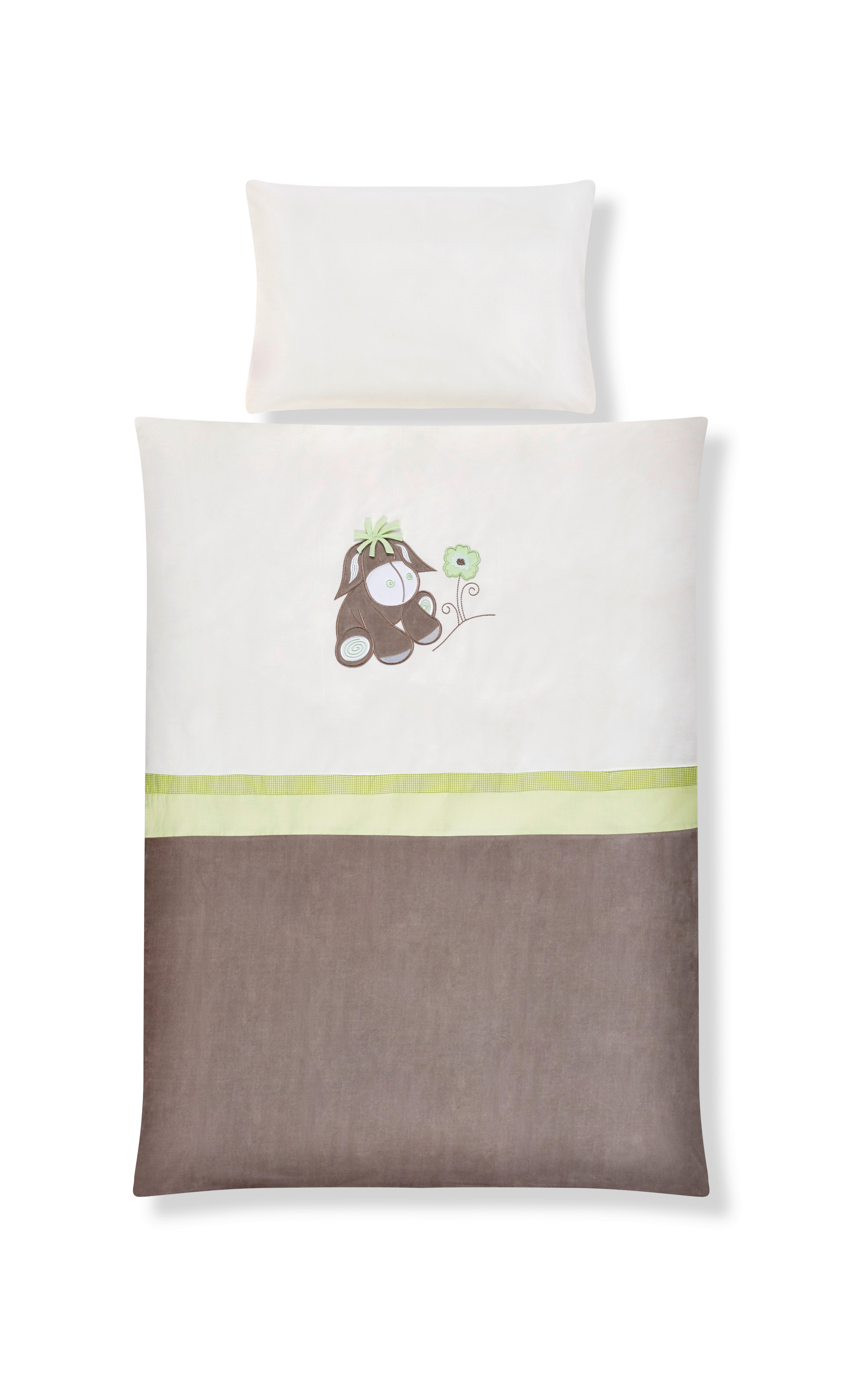 POŚCIEL NIEMOWLĘCA DIEGO - 2TLG SET - zielony/kremowy, Basics, tkanina (100/135cm) - Patinio