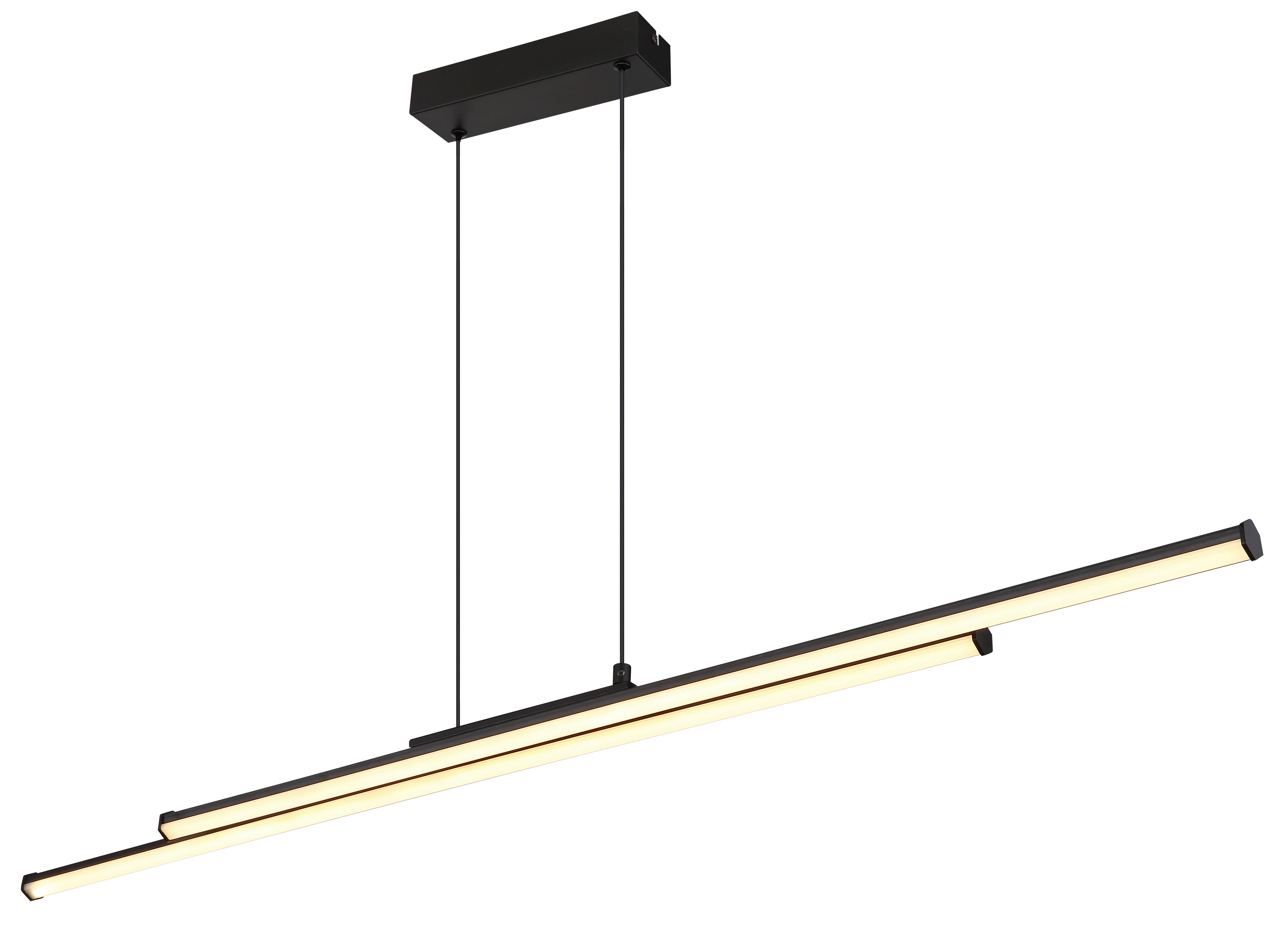 LED-HÄNGELEUCHTE 67342-24H KIRINA - Weiss/Schwarz, Design, Kunststoff/Metall (110/6/120cm) - Globo