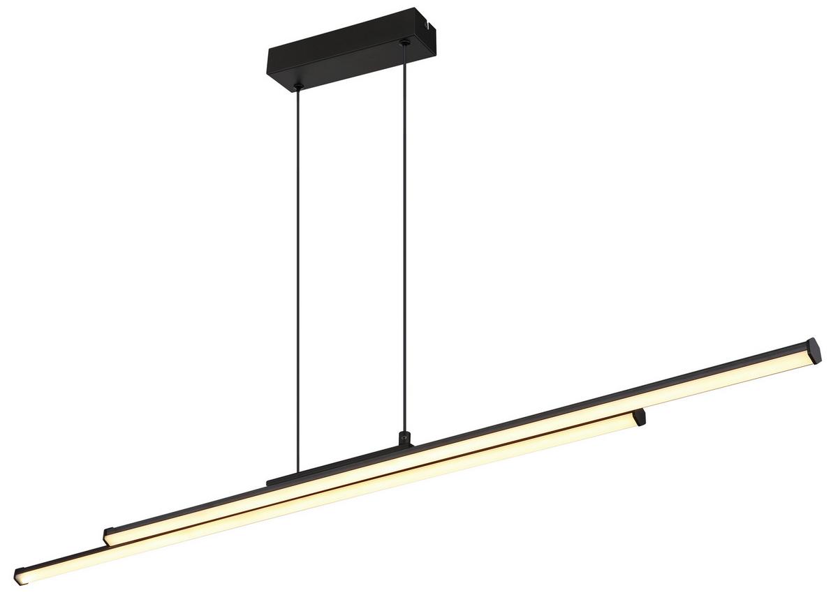 LED-HÄNGELEUCHTE 67342-24H KIRINA - Weiss/Schwarz, Design, Kunststoff/Metall (110/6/120cm) - Globo