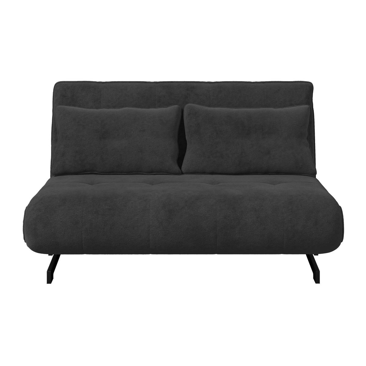 Kanapéágy Luna - fekete/sötétszürke, Modern, textil/fém (142/62/40cm) - Bessagi Home