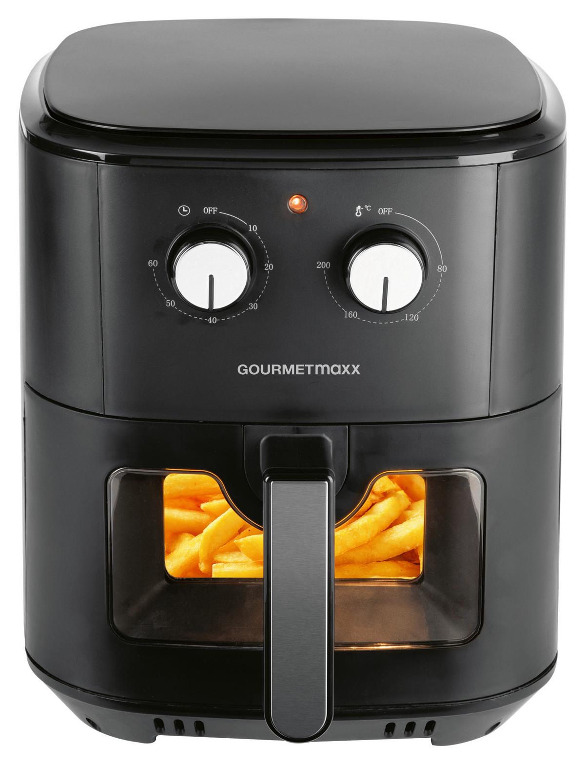 FRYTKOWNICA BEZTŁUSZCZOWA VKP12494 - czarny, Design, tworzywo sztuczne/metal (29,5/39/34cm) - GOURMETMAXX