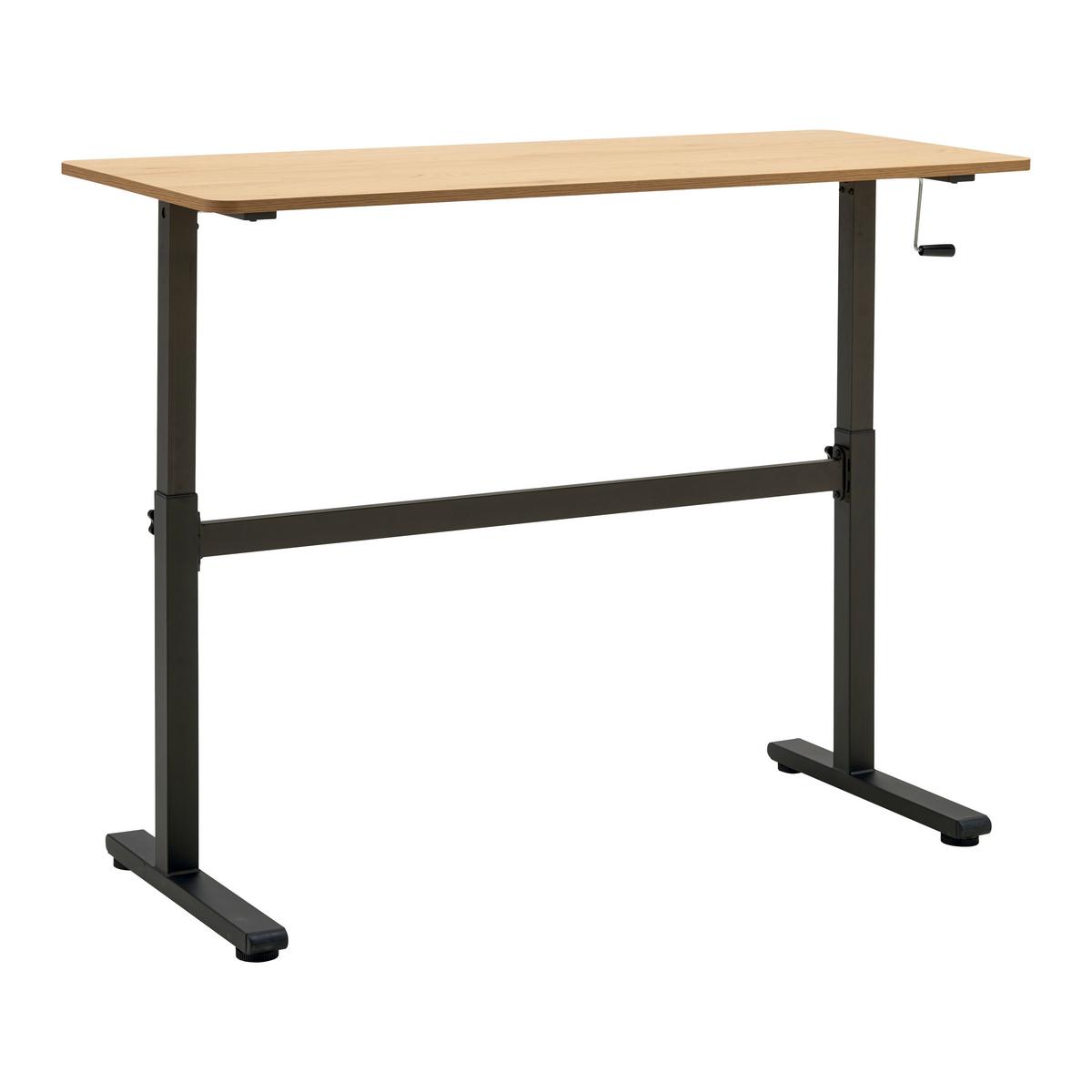 Schreibtisch Carmelo I in Schwarz/Eichefarben - Eichefarben/Schwarz, MODERN, Holzwerkstoff/Metall (140/70-117/60cm) - Mömax