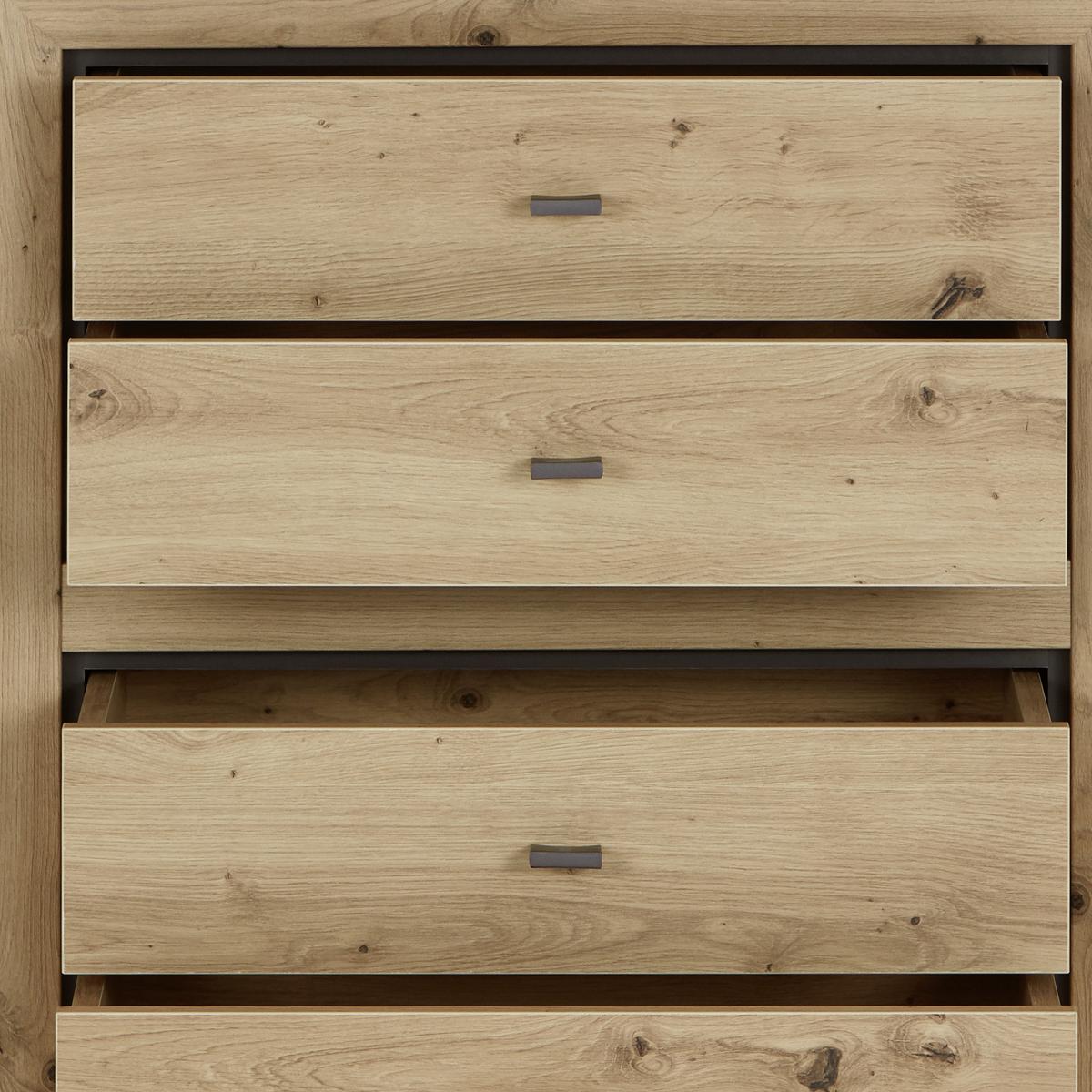 Komoda Harvey, Barva Hrasta - barve hrasta/antracit, Trendi, kovina/leseni material (160/89,5/43cm) - Mömax