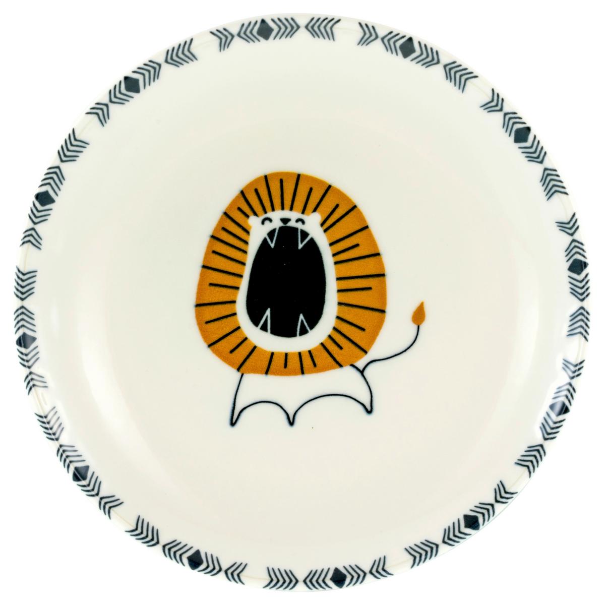 Set Krožnikov Safari, 4-Delni - večbarvno/sivobela, Basics, keramika (21cm) - Creatable