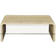 Couchtisch Glas Eichefarben - Klar/Eichefarben, MODERN, Glas/Holzwerkstoff (110/41/60cm) - Mömax modern living